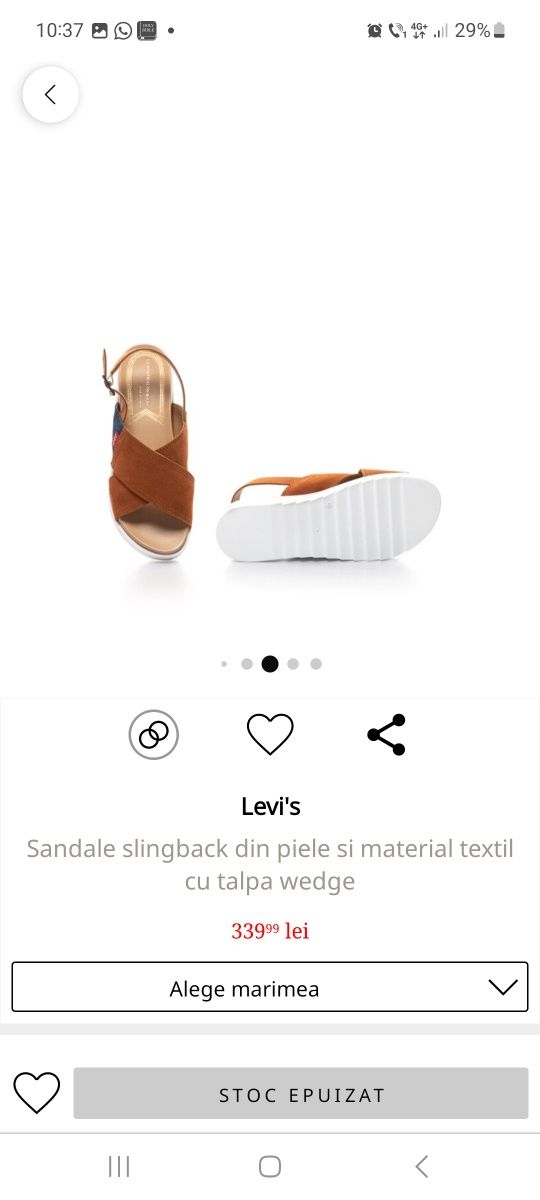 Sandale levis wedge slingback