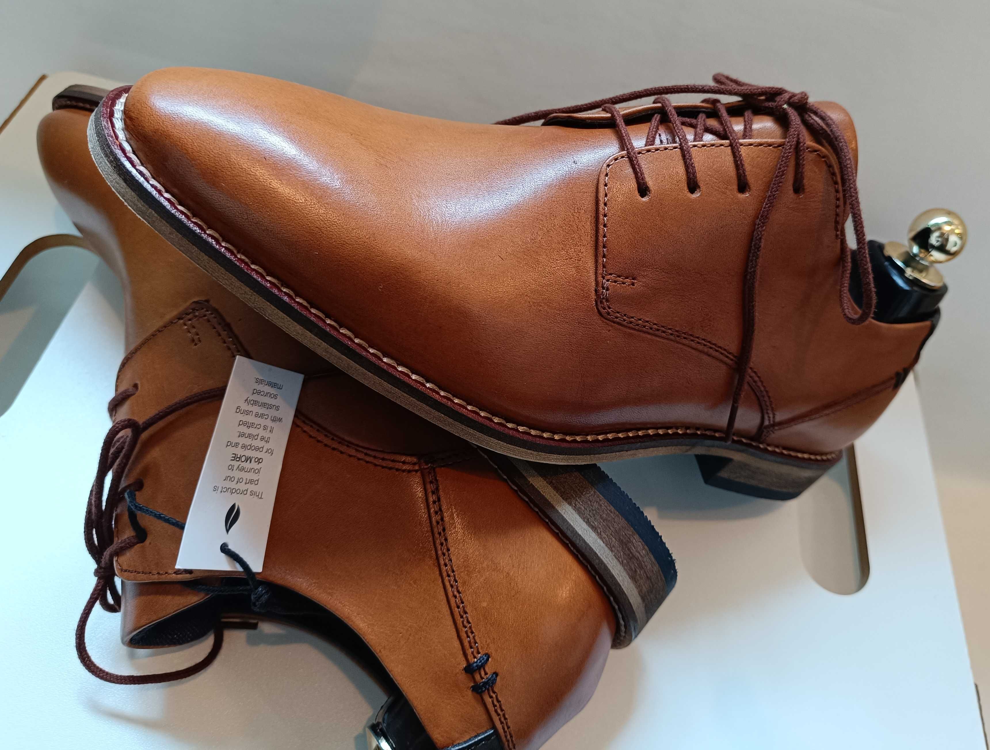 Pantofi derby 39 39.5 plain toe Pier One NOI piele naturala