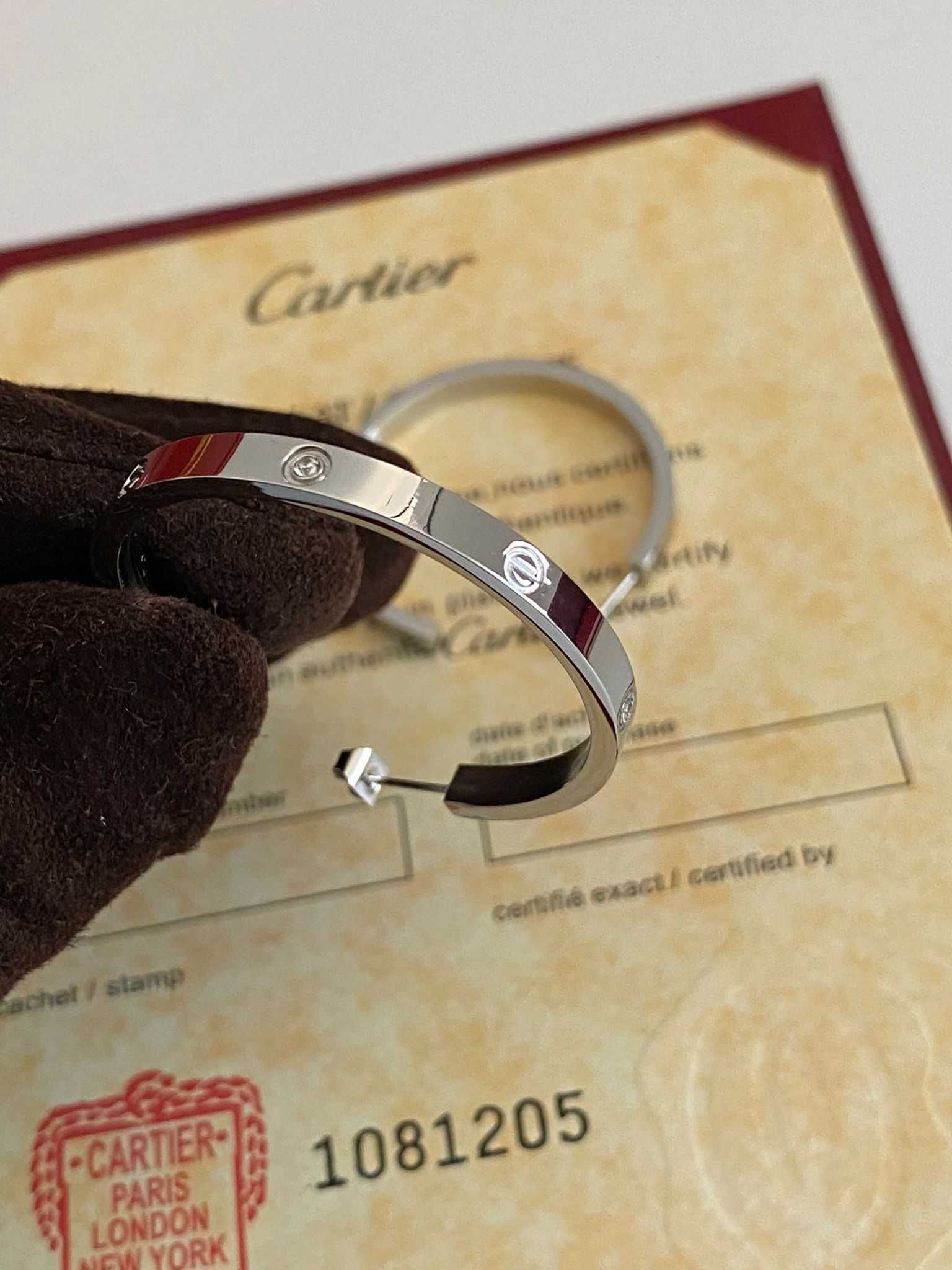 Cercei Cartier LOVE White Gold 750 Diamond