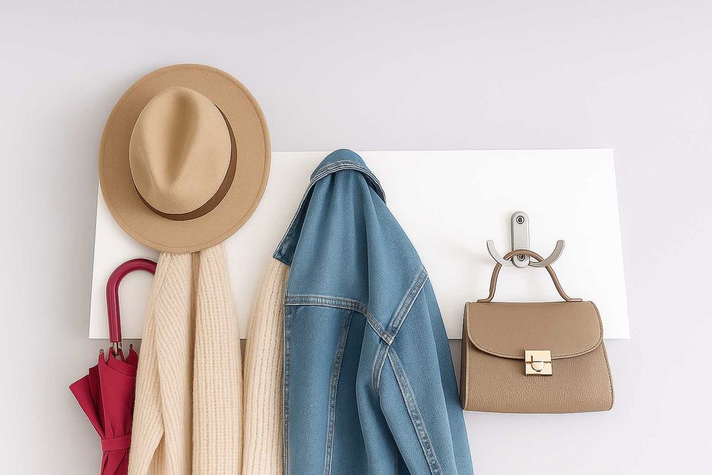 Cuier alb 50x20 cm – kit complet de montaj inclus