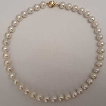 colier perle naturale edison 11mm si aur 14k