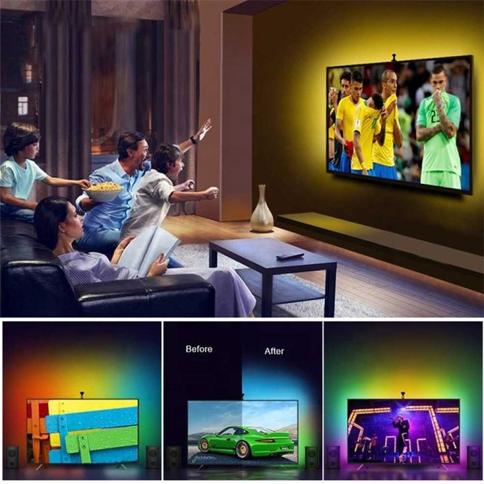 Banda LED RGB 2m 3m 5m pentru TV ,camera, aplicatie telefon, USB