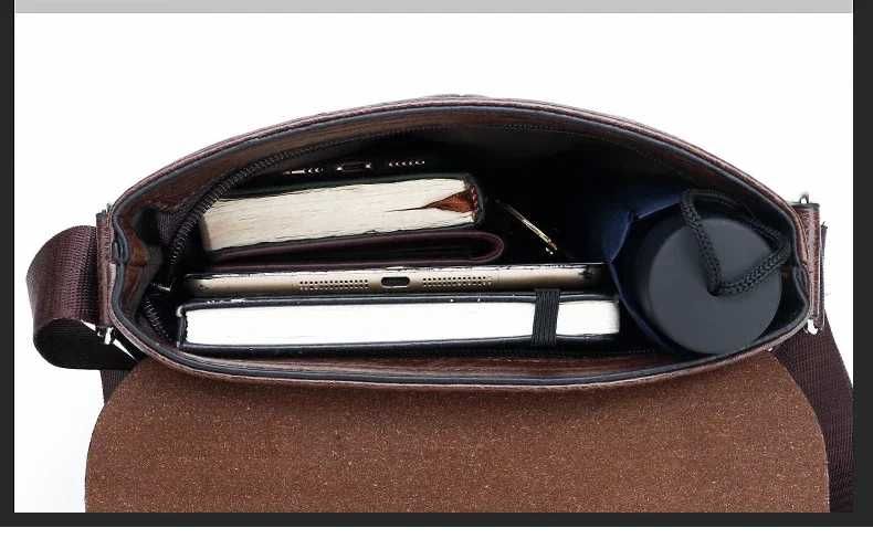 Мъжка черна кожена чанта през рамо, мъжки кожени чанти