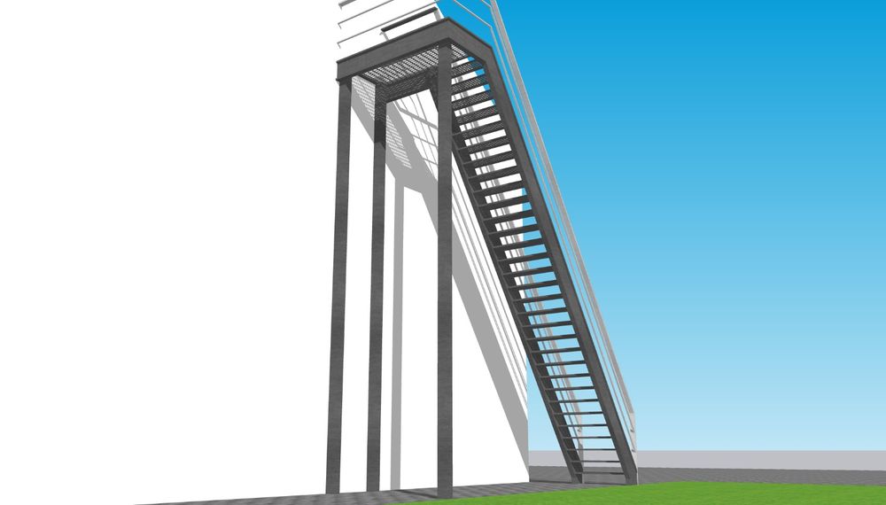 Scări metalice exterioare și interioare