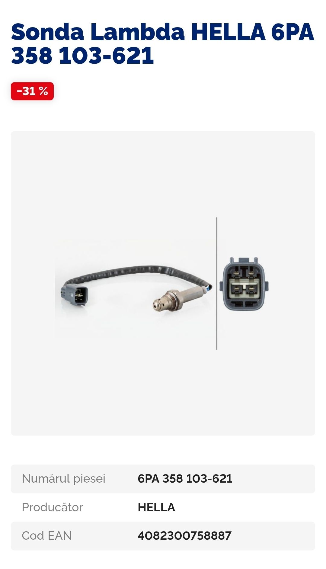 Sonda lambda 6PA 358 103 621 Isuzu GM Lexus Toyota