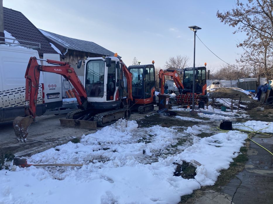 Inchiriem miniexcavator 2.7t sapaturi santuri fundatii beci apa gaz