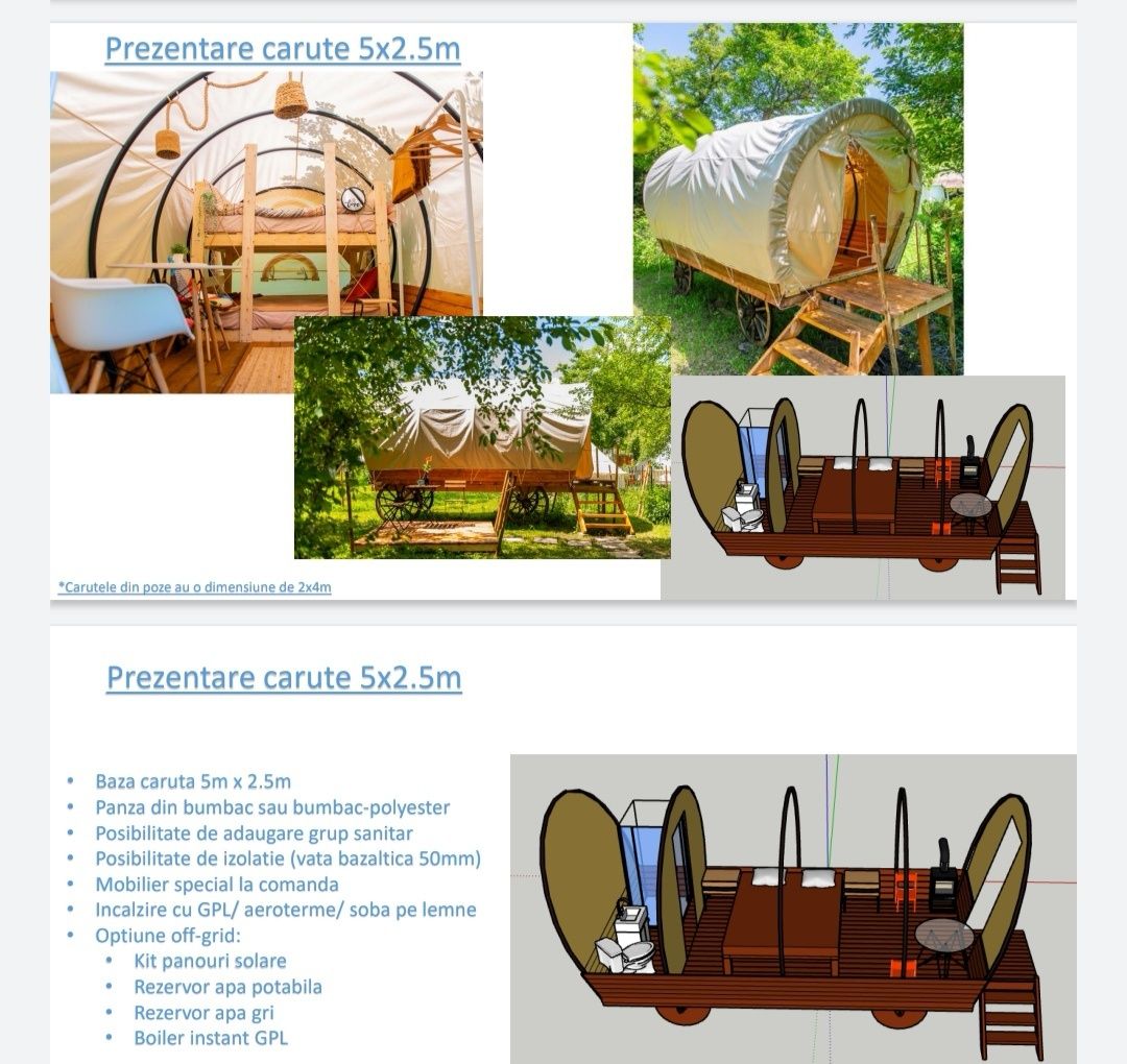 Corturi de lux Glamping NOI 4m, 5m, 7m