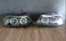 Set faruri BMW E90 E91 2005-2008 ANGEL EYES fundal negru