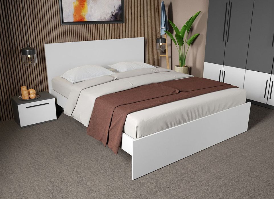 Set dormitor complet Alb cu Flagstaff Oak - Sidney - C05