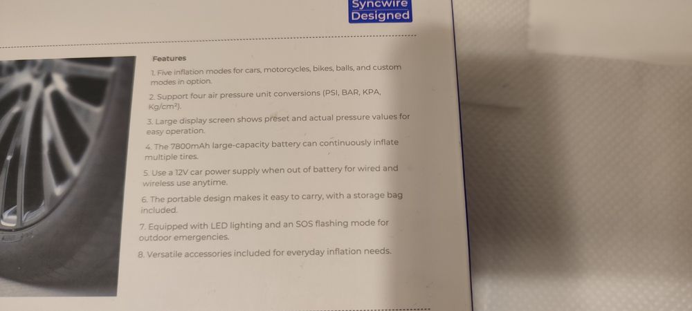 Compresor portabil Syncwire Inflate 280 10.35 Bar  multifunctional