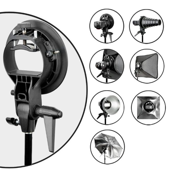 Adaptor Elinchrom prindere Blitz speedlight snoot, softbox,beauty dish