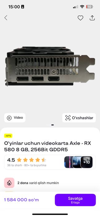 Kompyuter DDR4 muddatli tulovgaham bor