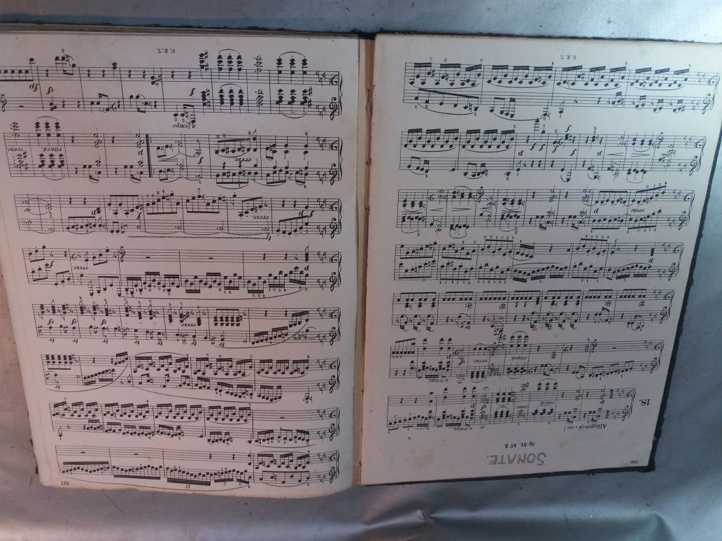 Carte de partituri Beethoven sonata veche librărie Cluj anii 50"