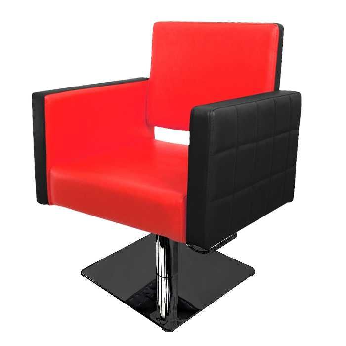 Професионален фризьорски стол PA08F0 - бял/оранжев/червен/черно-червен
