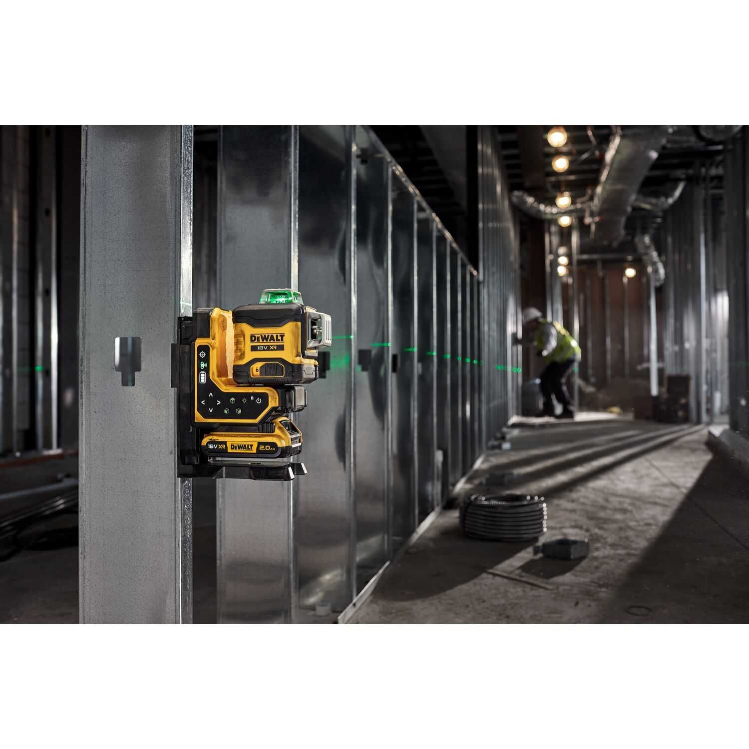 Лазерен нивелир DeWalt DCLE34035D1, 18V, 360°, зелен, с дистанционно