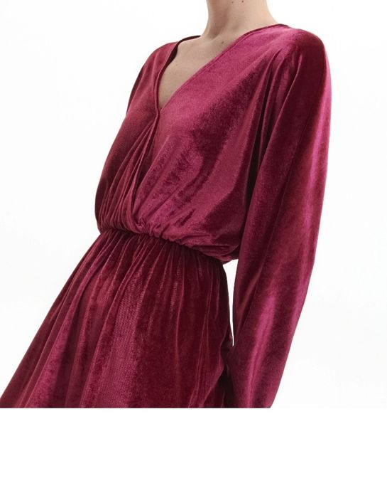 Rochie catifea burgundia