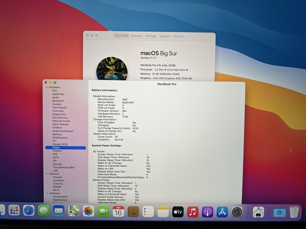 Отличен MacBook Pro 15” 2.9i9 8-Core 32GB 2TB 4GB Video