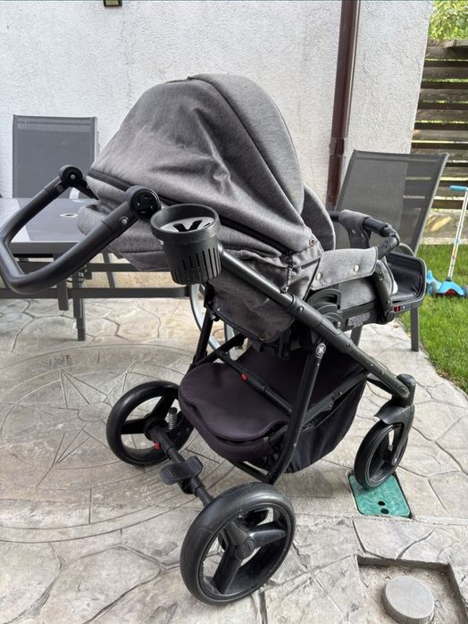 Carucior copii 3 in 1 Reggio Adamex Royal Dark Gray