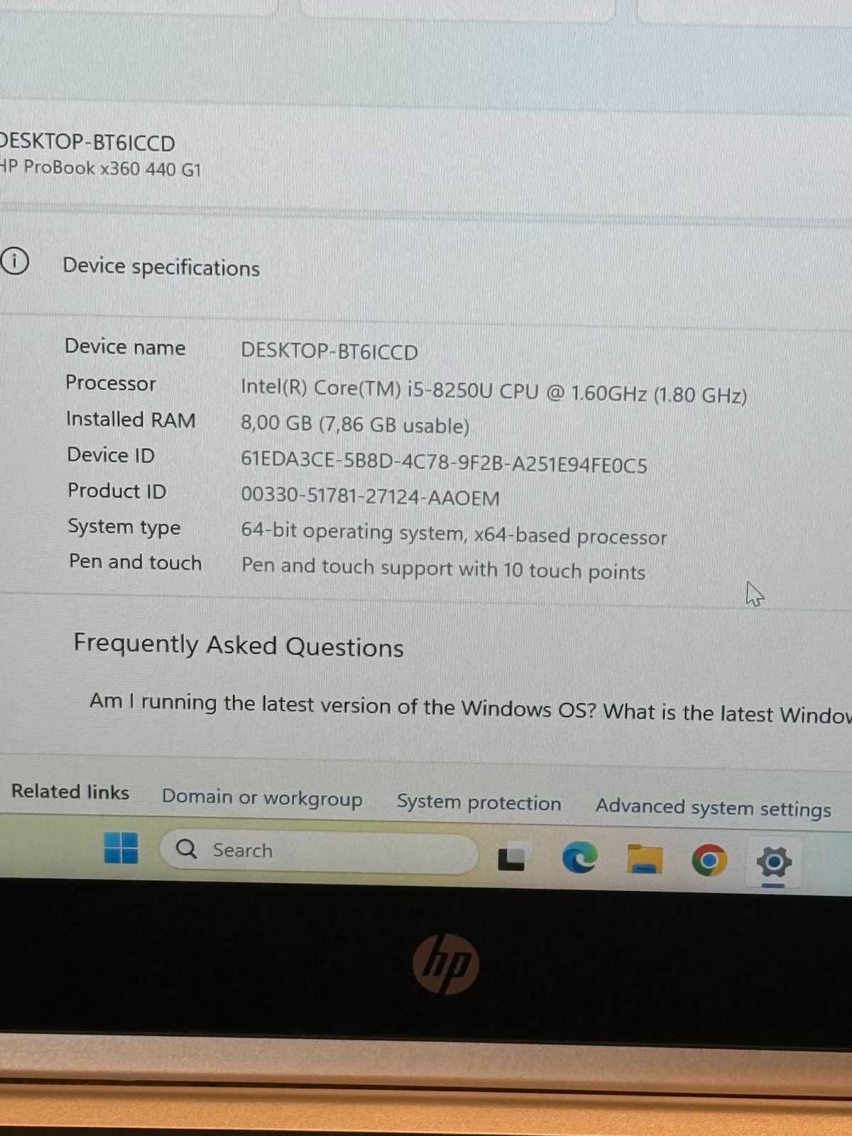 HP Probook X360 440 G1 i5 8 gen/8RAM/256SSD/Full HD Touch
