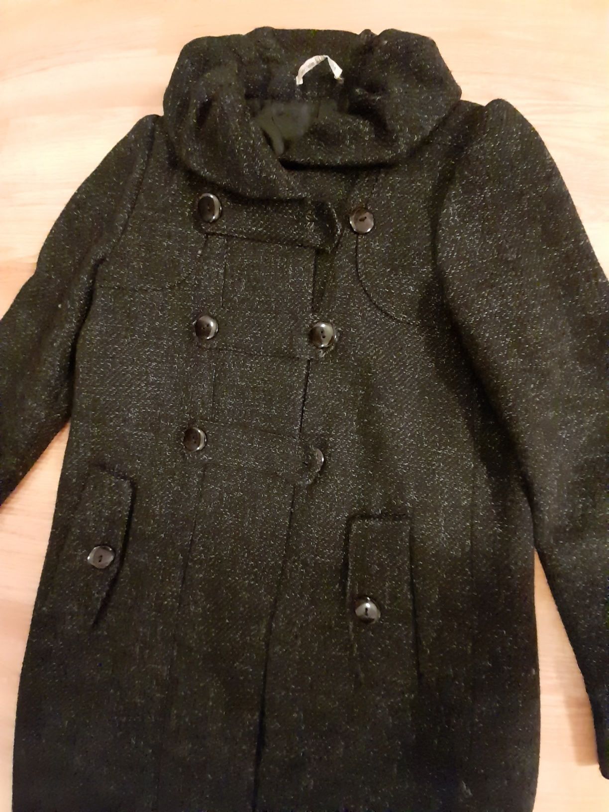 Palton negru/pepit elegant