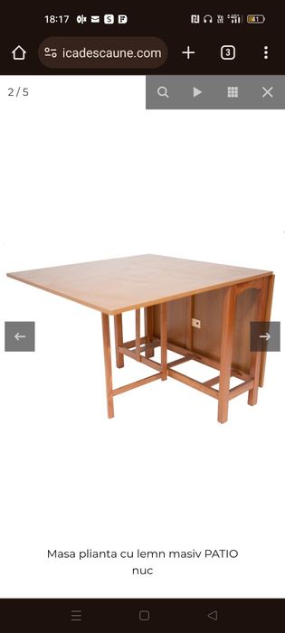 Masa pliabila  1 m lățime cu 1.9 lungime