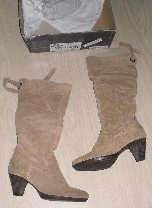 cizme Benvenutti nr 39 piele intoarsa naturala noi