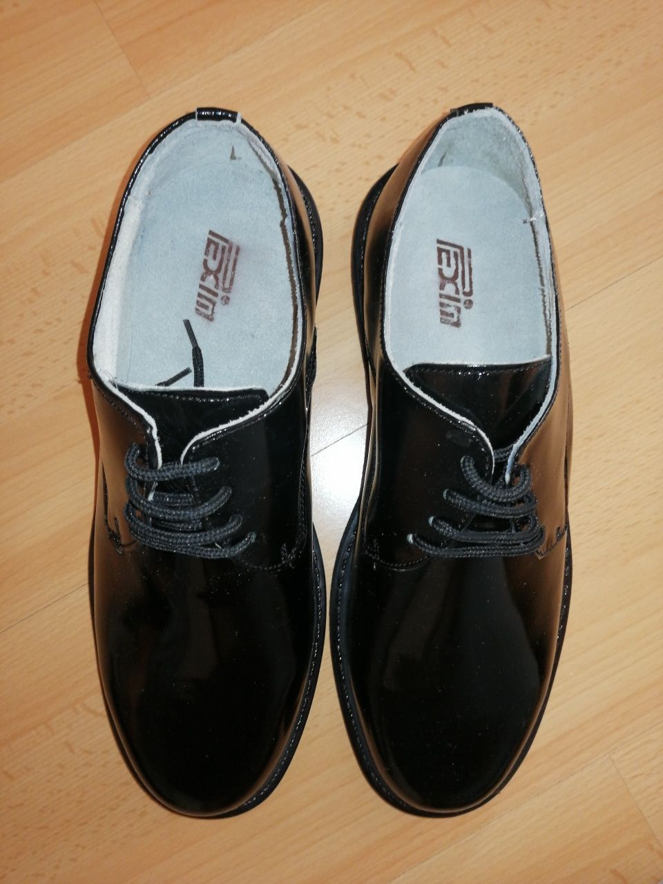 Мъжки обувки, естествена кожа, черни, лак, №43