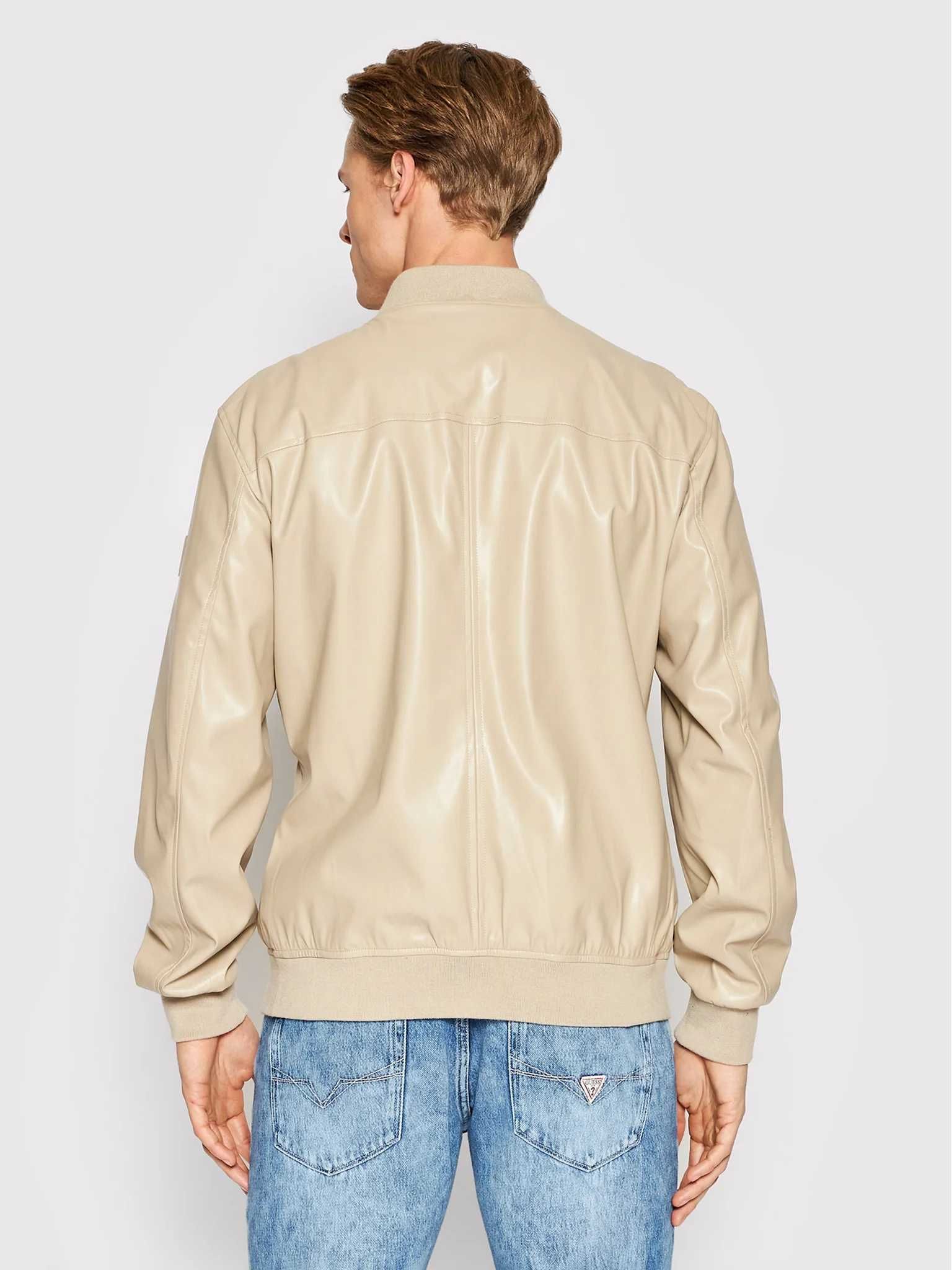 НОВО Guess Faux Leather Bomber Jacket ОРИГИНАЛНО мъжко яке - р.М