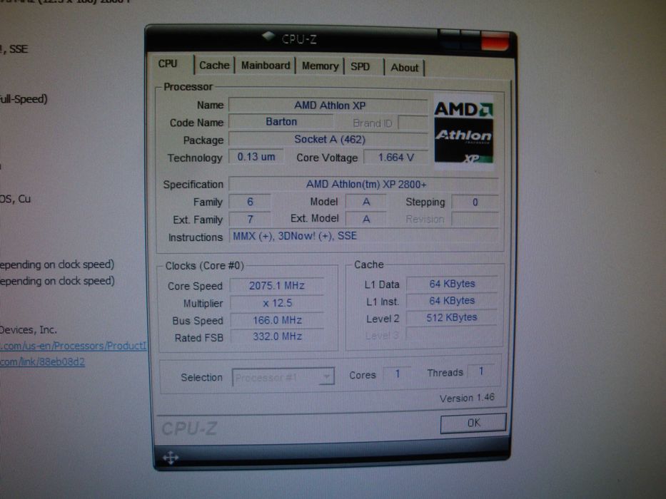 Procesor AMD Athlon XP 2800+ 2075 Mhz Barton socket A 462