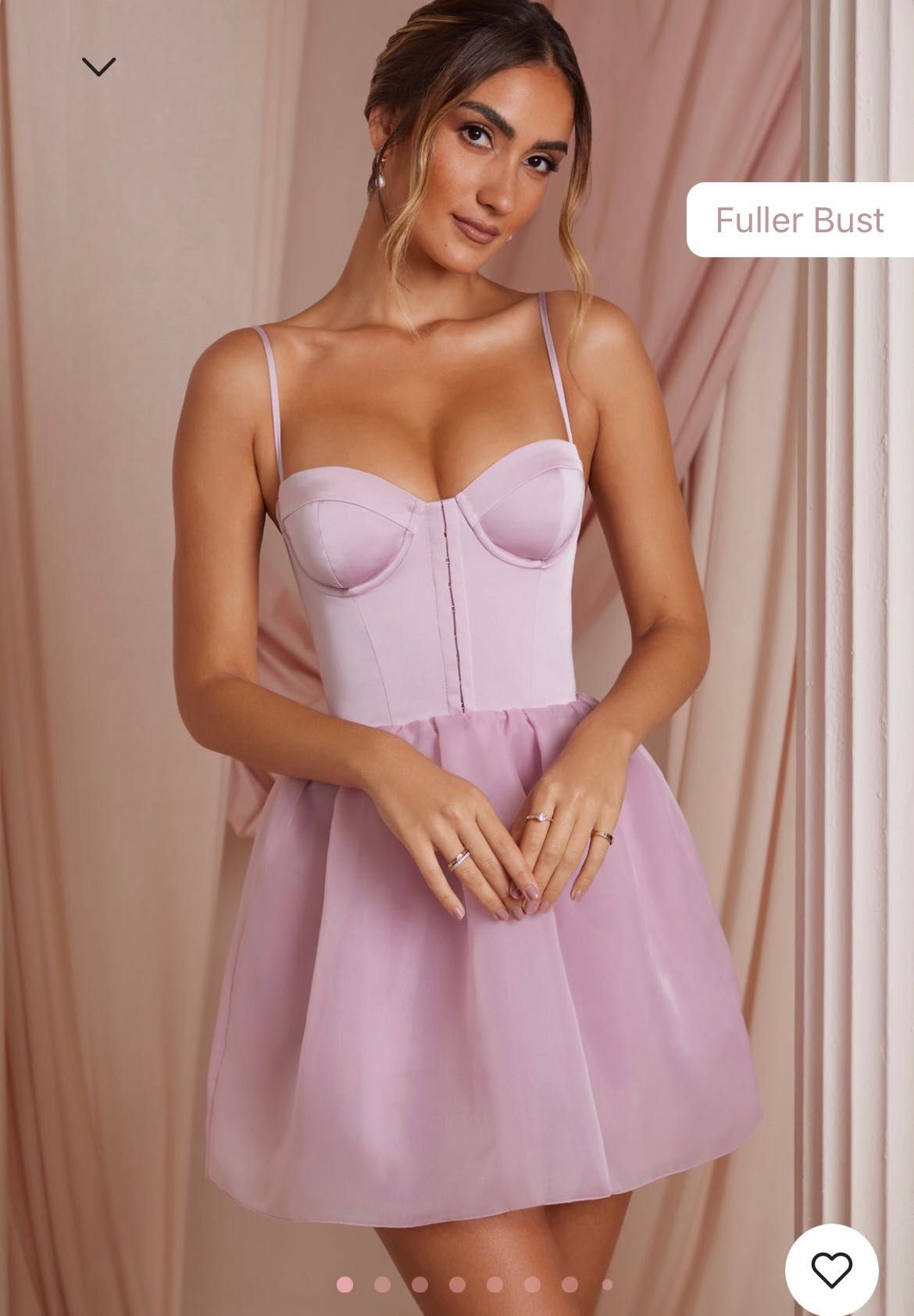 Корсетна OhPolly мини рокля с пола от тюл в цвят пепел от рози