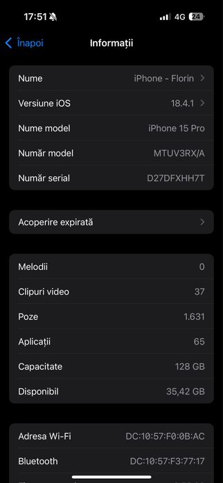 Vand Iphone 15 pro