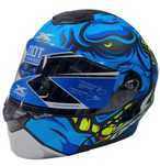 Мото каска X-ONE Helmets синьо с жълто, каски за мотори,мотокрос