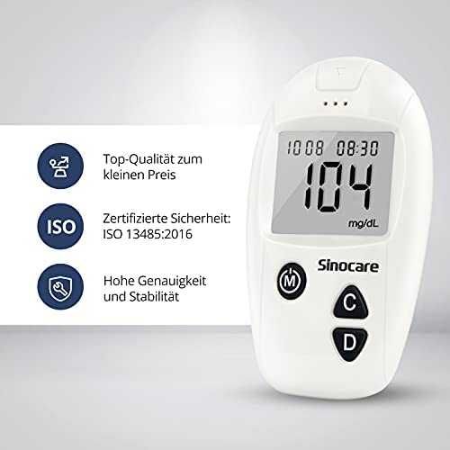 ПРОМО Нов Глюкомер Монитор за Кръвна захар Sinocare Safe Accu Гаранция