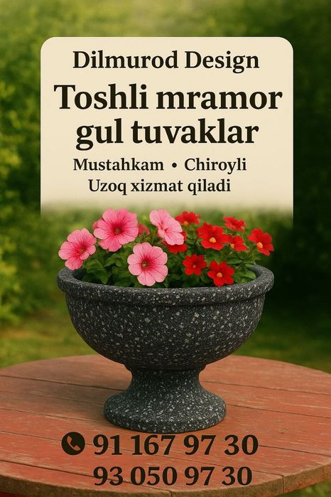 Kashpo gul tuvaklar Zakaz qabul qilamiz