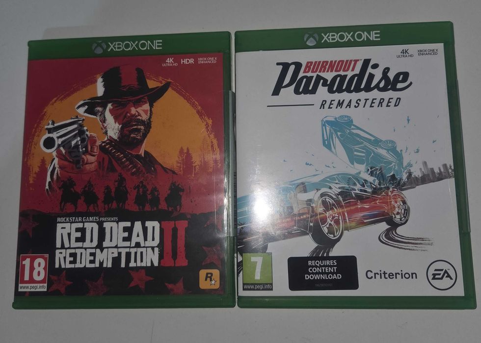 Vând jocuri pentru xbox: Red Dead Redemption 2 si Burnout Paradise
