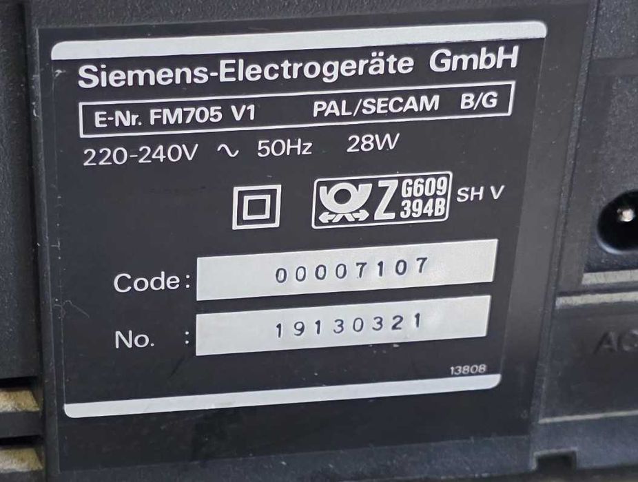 VHS/Video player Siemens FM705 - import Germania