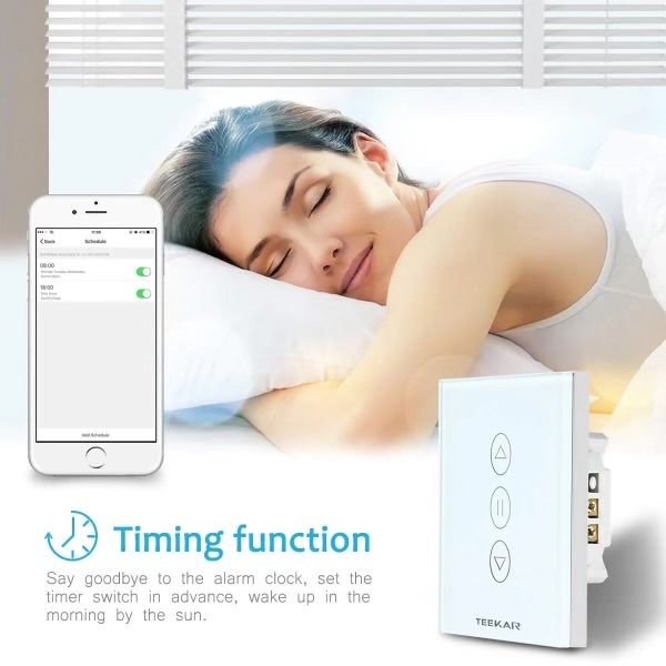 MOES ZigBee, Wi-fi ключ за ролетни  щори, бял стъклен