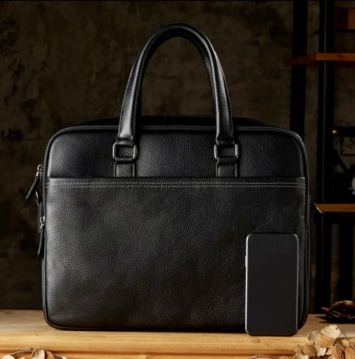 Мъжка изискана бизнес чанта за лаптоп15”/Луксозна, премиум естест.кожа