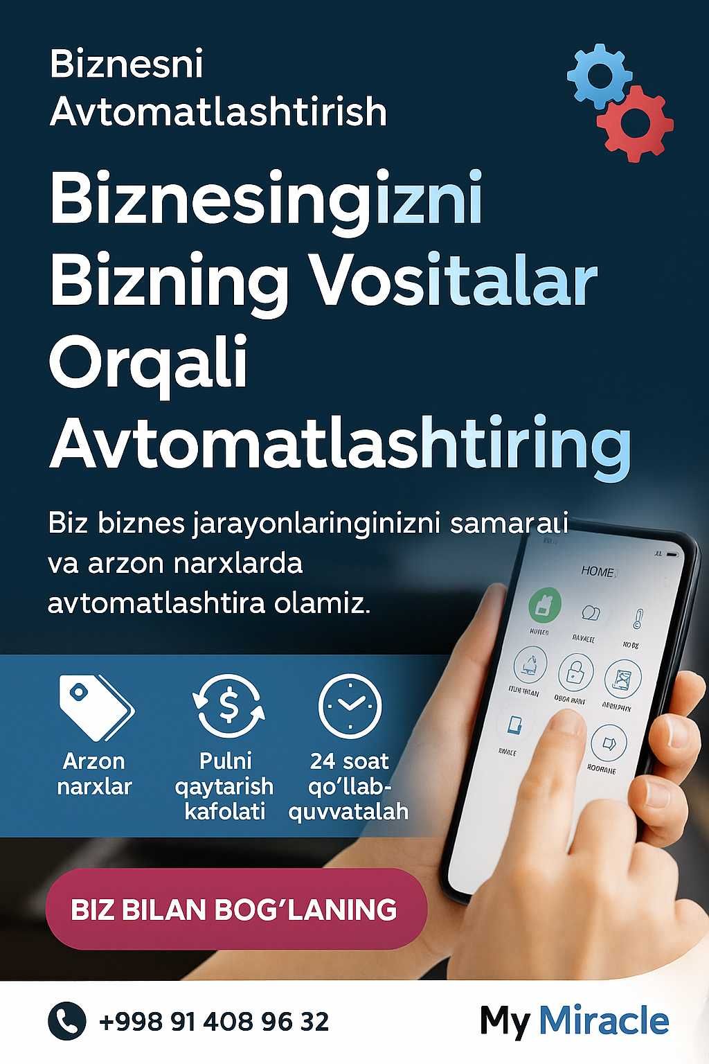 Web sayt, Android/iOS ilovalar, CRM tizimlar  "My Miracle IT xizmatlar
