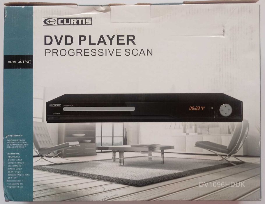 Нов! DVD player progressive scan Curtis, двд плеър
