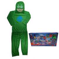 Costum pentru copii Green Lizard, marimea 3-5 ani, jucarie inclusa