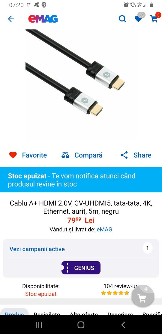 Cablu ultra high speed hdmi 5m