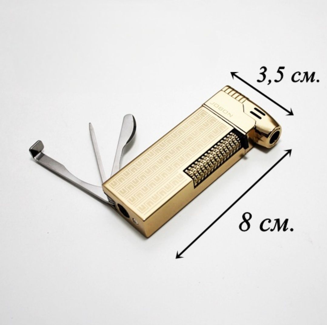 Луксозна запалка за лула с инструменти (gold)
