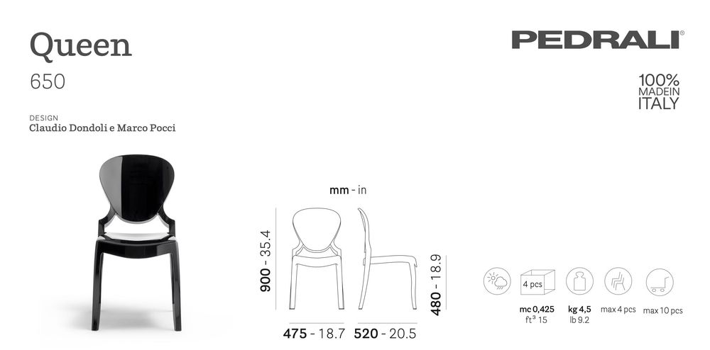 Scaune Pedrali Queen 650