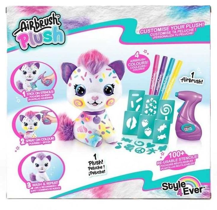 Плюшена играчка коте за оцветяване Canal Toys Airbrush plush