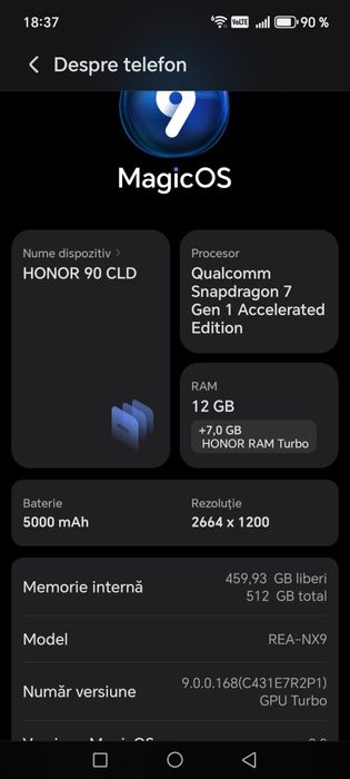 Honor 90, 12gb/512gb, camera 200MP
