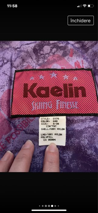 Kaelin Costum ski retro style vintage senzatie