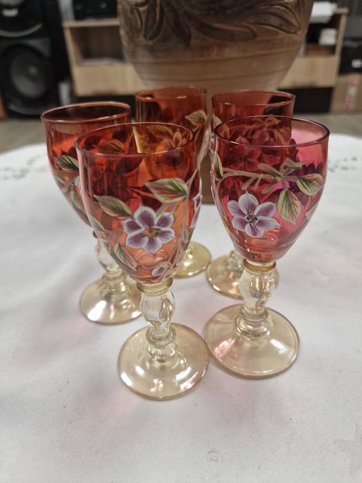 Set sticla si pahare din cristal Bohemia