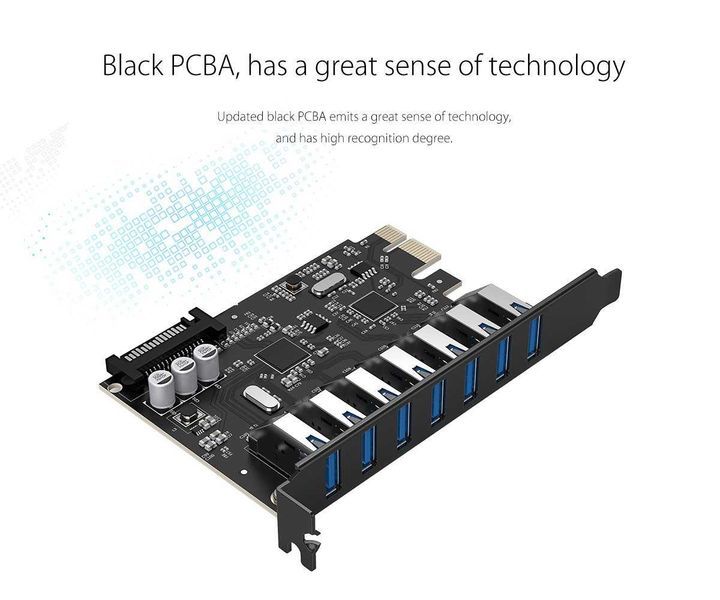 Orico карта PCI-E card 7 x USB3.0 port 5Gbps - PVU3-7U-V1