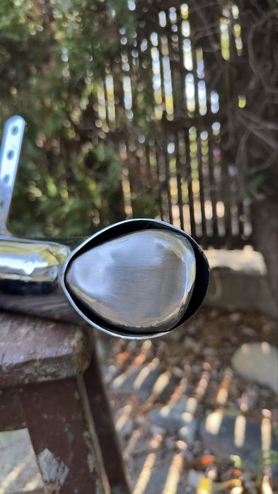 Toba evacuare moto, cotit inox crom chopper custom